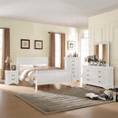 Louis Philippe Queen Bed, White Finish Acme
