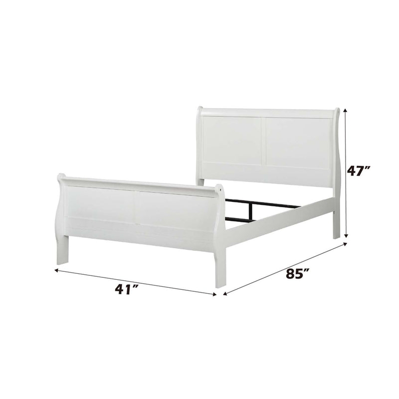 Louis Philippe Twin Bed, White Finish Acme