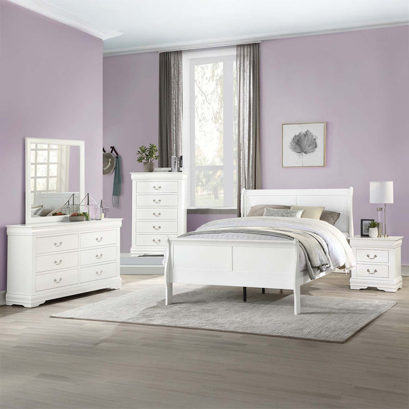 Louis Philippe Twin Bed, White Finish Acme