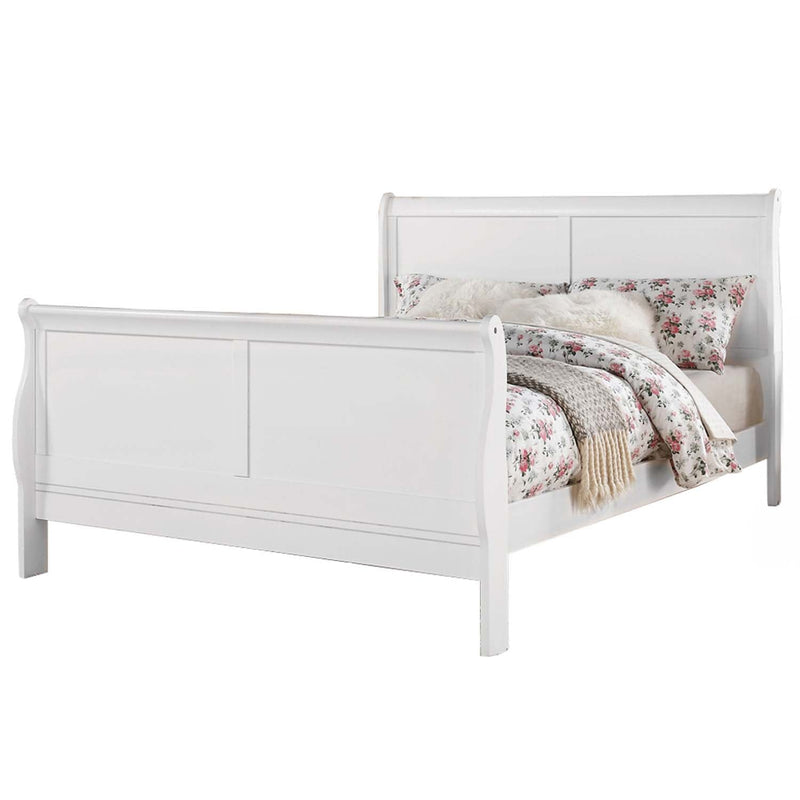 Louis Philippe III Queen Bed, White Finish Acme