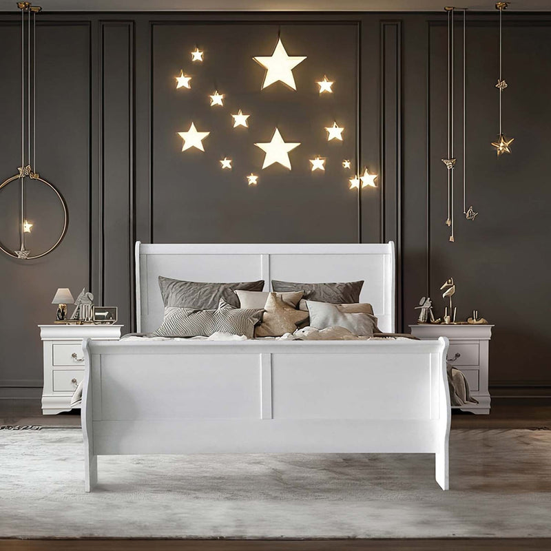 Louis Philippe III Queen Bed, White Finish Acme