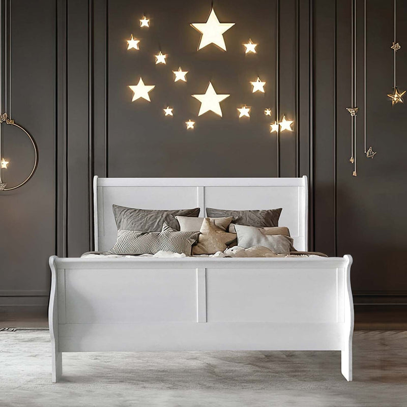 Louis Philippe III Queen Bed, White Finish Acme