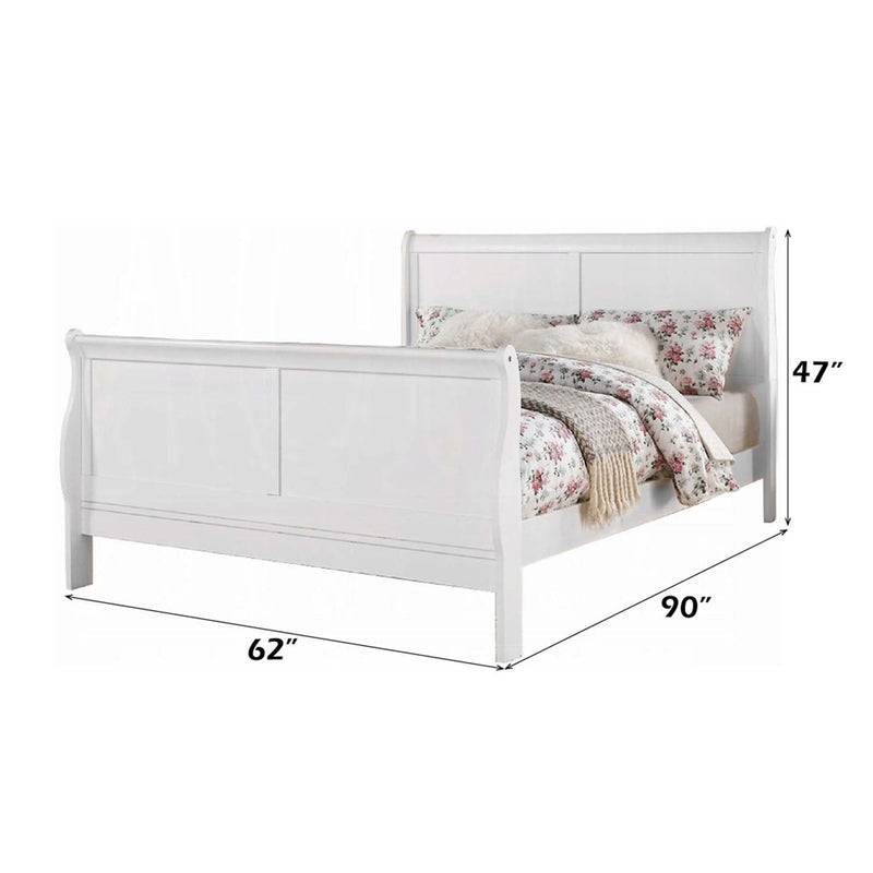 Louis Philippe III Queen Bed, White Finish Acme