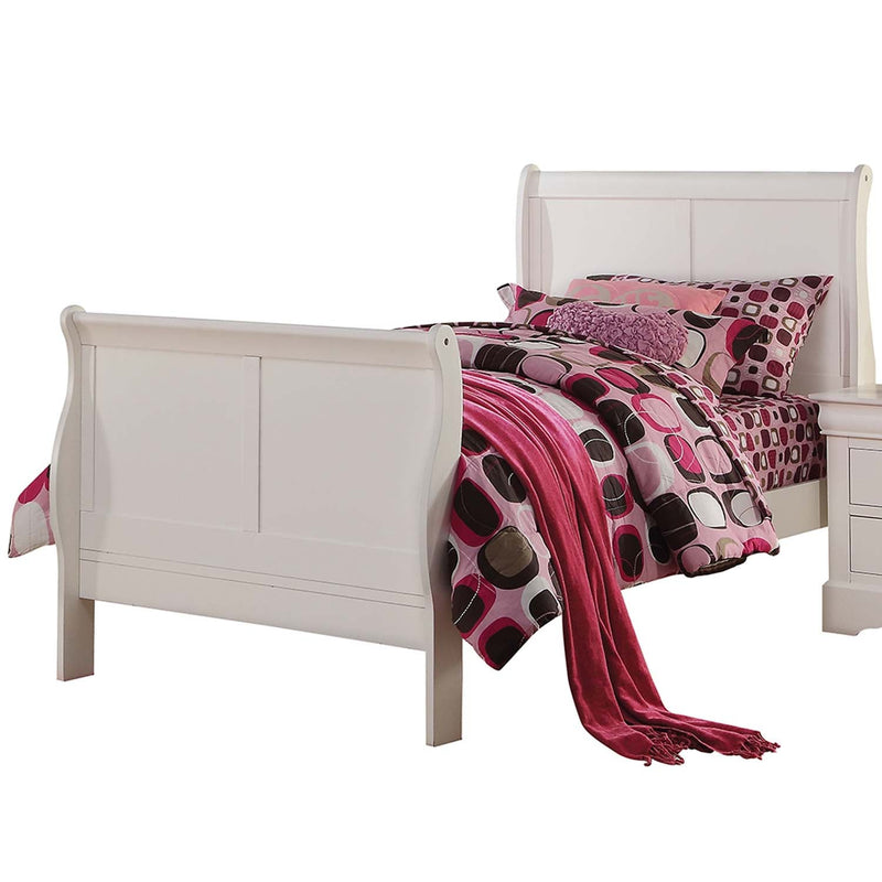 Louis Philippe III Twin Bed, White Finish Acme