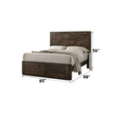 Elettra King Bed, Rustic Walnut Finish Acme