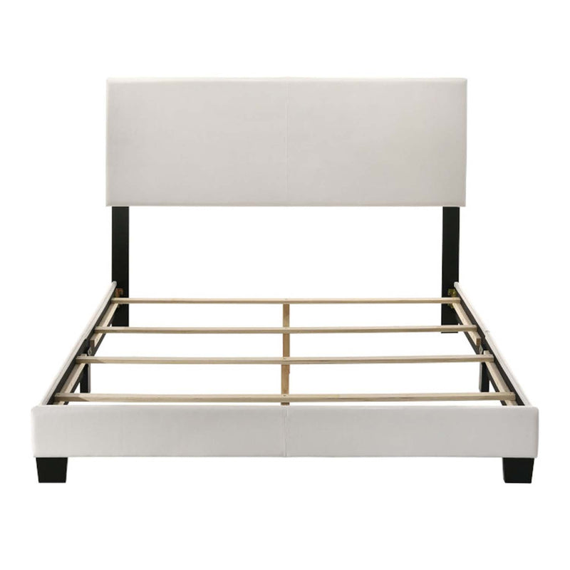 Lien Queen Bed, White Faux Leather Acme
