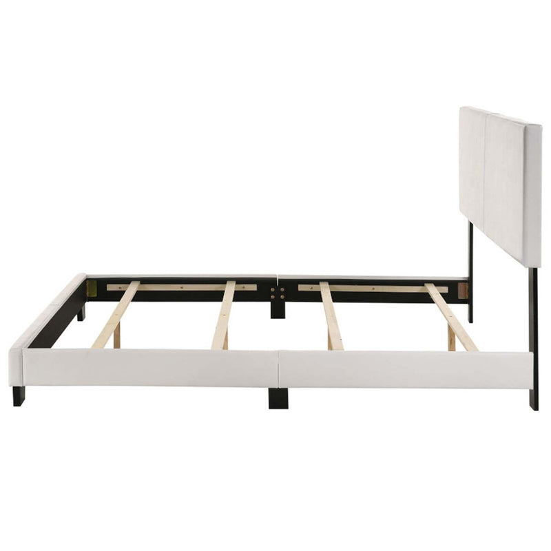 Lien Queen Bed, White Faux Leather Acme