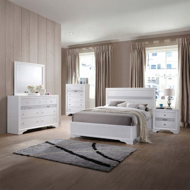 Naima Twin Bed, White Finish Acme