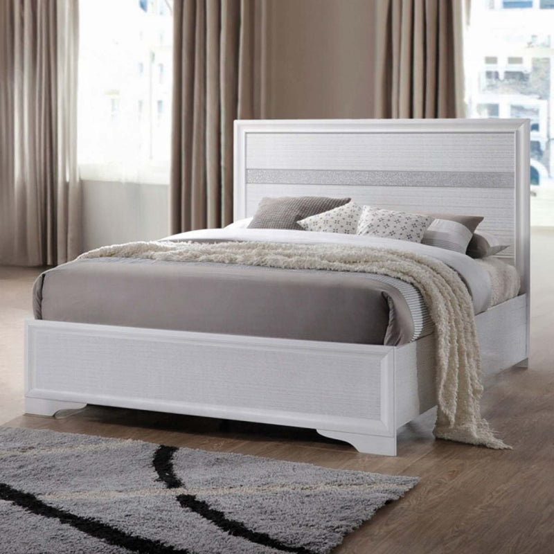 Naima Full Bed, White Finish Acme