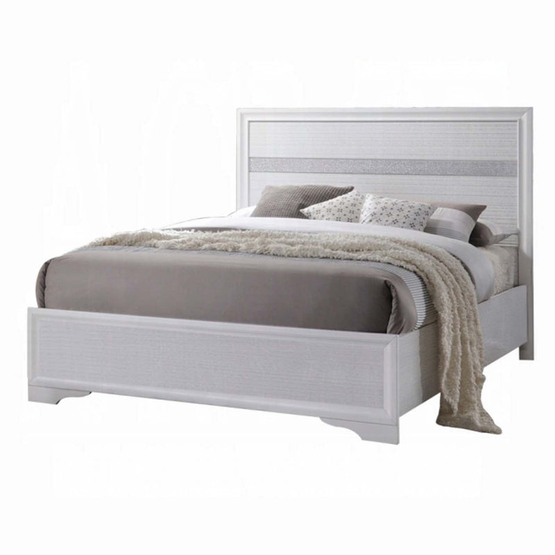 Naima Full Bed, White Finish Acme