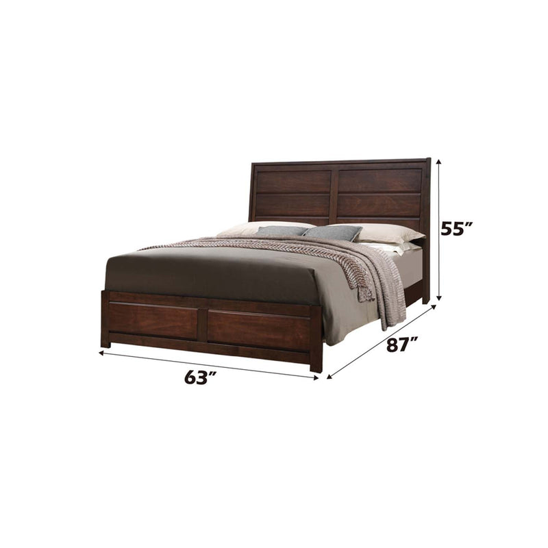 Oberreit Queen Bed, Walnut Finish Acme
