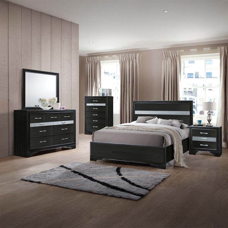 Naima Full Bed, Black Finish Acme