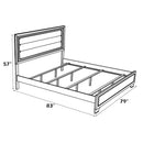 Carine II King Bed, Fabric & Gray Finish Acme