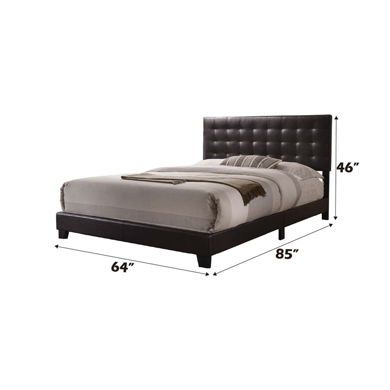 Masate Queen Bed, Espresso Faux Leather Acme