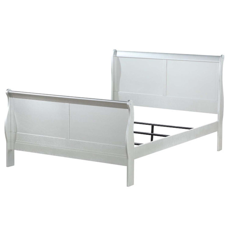 Louis Philippe III King Bed, Platinum Finish Acme