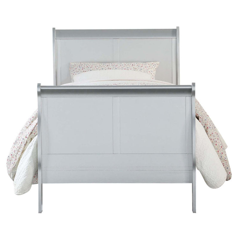 Louis Philippe III Twin Bed, Platinum Finish Acme
