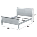 Louis Philippe Full Bed, Platinum Finish Acme