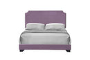 Haemon Queen Bed, Light Faux Leather rple Linen Acme