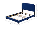 Haemon Queen Bed, Blue Velvet Acme