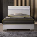 Naima II King Bed, White High Gloss Finish Acme