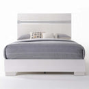 Naima II King Bed, White High Gloss Finish Acme