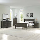 Louis Philippe King Bed, Dark Gray Finish Acme