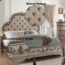 Northville Queen Bed, Faux Leather & Antique Silver Finish Acme