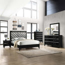 Chelsie King Bed, Gray Fabric & Black Finish Acme