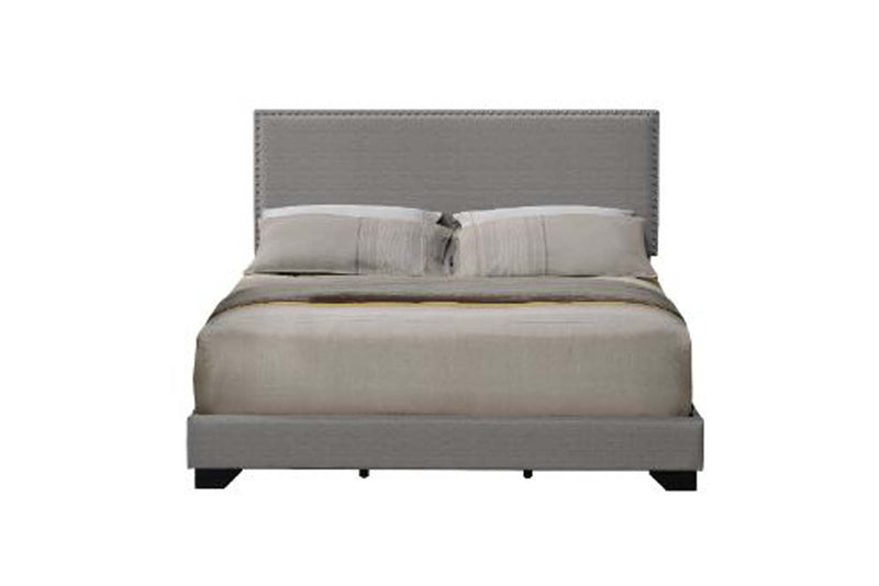 Leandros Queen Bed, Light Gray Fabric Acme