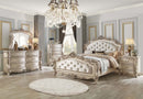 Gorsedd Queen Bed, Fabric & Golden Ivory Finish Acme