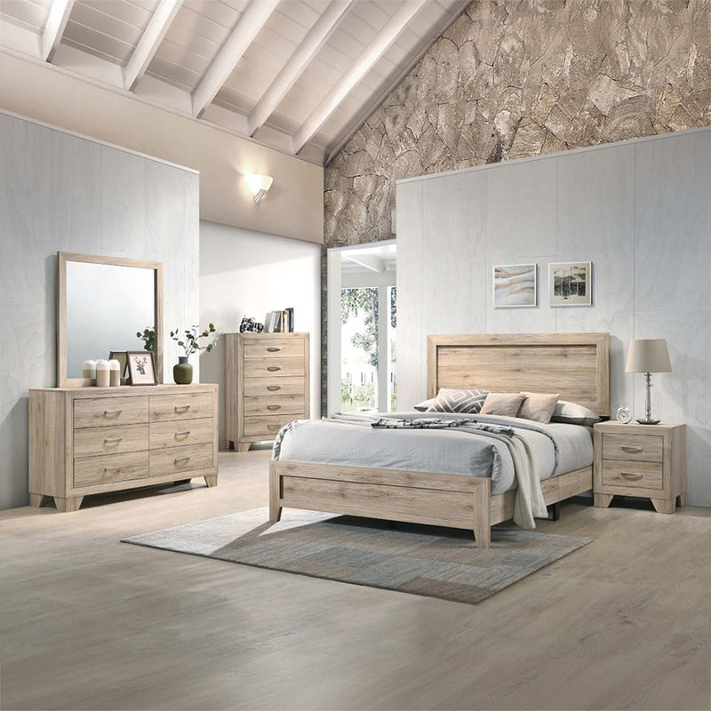 Miquell King Bed, Natural Finish Acme