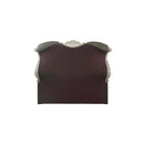 Dresden Queen Bed, Faux Leather & Vintage Bone White Finish Acme