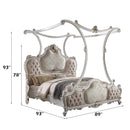 Picardy California King Bed, Fabric & Antique Pearl Finish Acme
