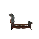 Dresden Queen Bed, Faux Leather & Cherry Oak Finish Acme