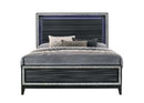 Haiden King Bed w/Led, LED & Weathered Black Finish Acme