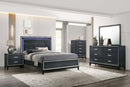 Haiden King Bed w/Led, LED & Weathered Black Finish Acme