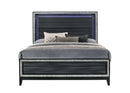 Haiden Queen Bed w/Led, LED & Weathered Black Finish Acme