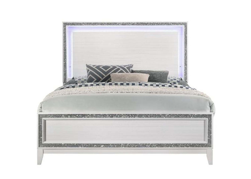 Haiden Queen Bed w/Led, White Finish Acme