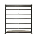 House Beatrice Queen Bed, Two Tone Beige Fabric, Charcoal & Light Gray Finish Acme