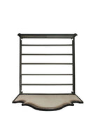 House Beatrice Queen Bed, Two Tone Beige Fabric, Charcoal & Light Gray Finish Acme