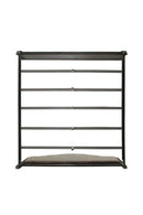 House Beatrice Queen Bed, Two Tone Beige Fabric, Charcoal & Light Gray Finish Acme