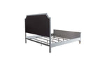 House Marchese Queen Bed, Two Tone Beige Fabric & Pearl Gray Finish Acme