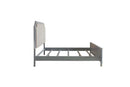 House Marchese Queen Bed, Two Tone Beige Fabric & Pearl Gray Finish Acme