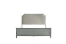 House Marchese Queen Bed, Two Tone Beige Fabric & Pearl Gray Finish Acme