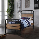 Adams Twin Bed, Antique Oak & Black Finish Acme