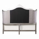 Ariadne California King Bed, Velvet & Antique Platinum Finish Acme