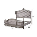Ariadne Queen Bed, Velvet & Antique Platinum Finish Acme