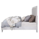 Katia King Bed, Light Gray Linen, Rustic Gray & Weathered White Finish Acme