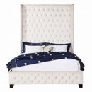 Fabrice King Bed, Beige Velvet Acme