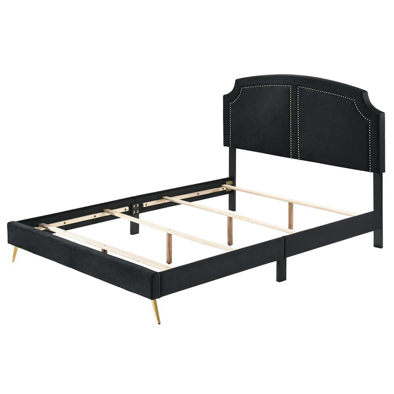 Zeena King Bed, Black Velvet Acme